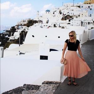 ASOS pleated nude midi skirt 4